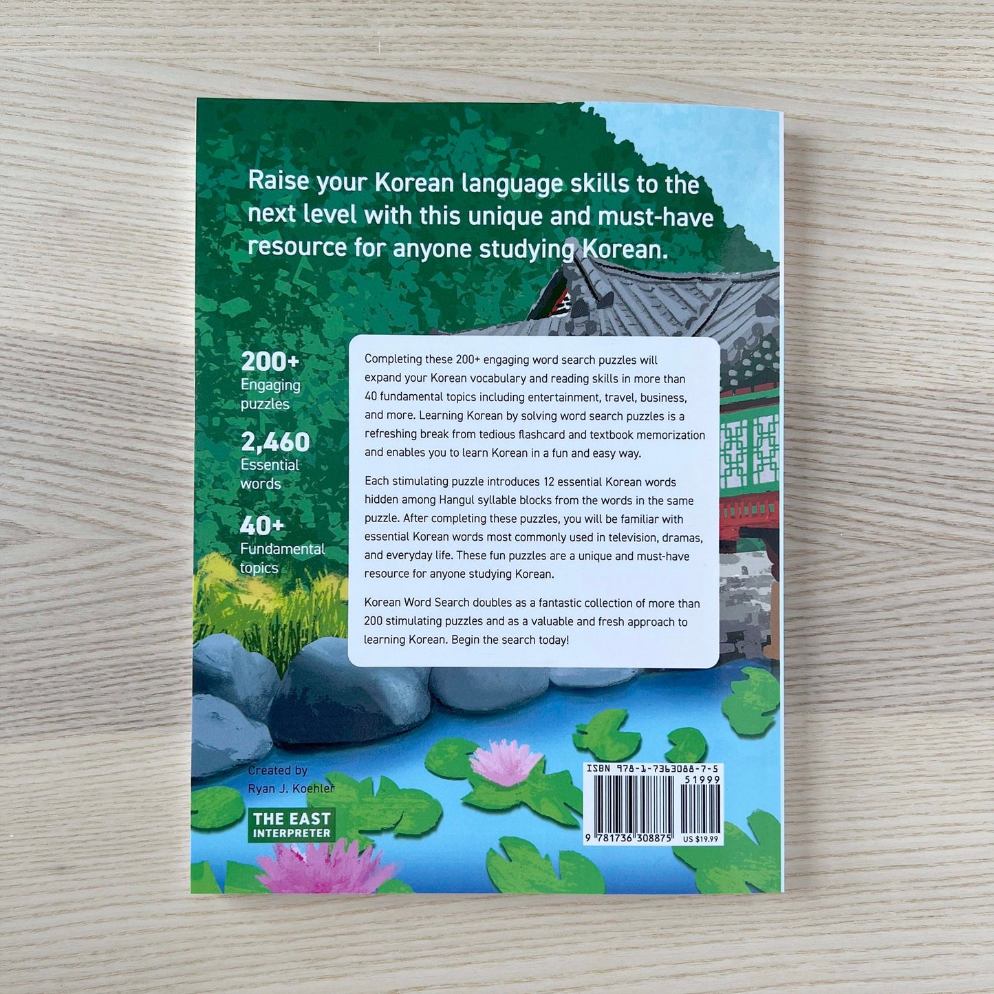 Korean Word Search: Learn 2,400+ Essential Korean Words Completing Over 200 Puzzles